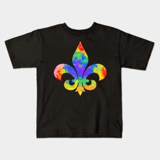 Tie Dye Fleur De Lis Kids T-Shirt